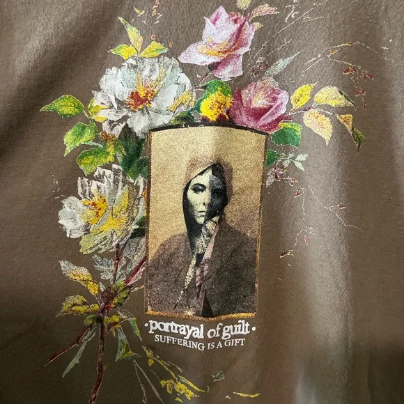 portrayal of guilt floral design t-shirt XL - Picture 2 of 4
